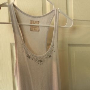 Embellished white tank top